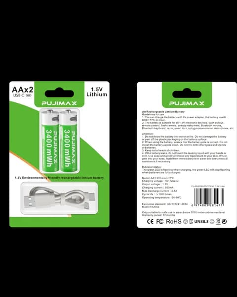 AA Lithium rechargeable battery