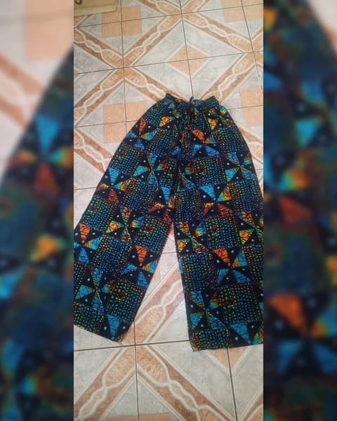 Wax baggy trouser
