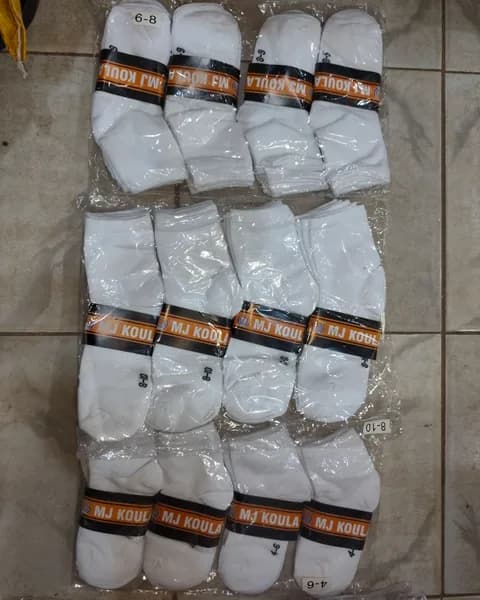 Boy's Plain White School Socks