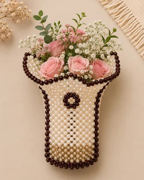 Handmade Beaded Mini Flower Vase