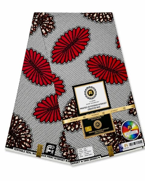 Phoenix Hitarget Crimson Blossom Wax Print Fabric