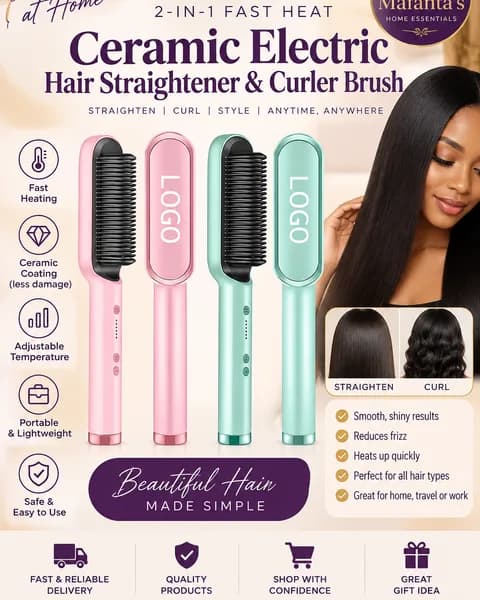 Electric Hair Comb – Hair Straightening & Smoothing Brush