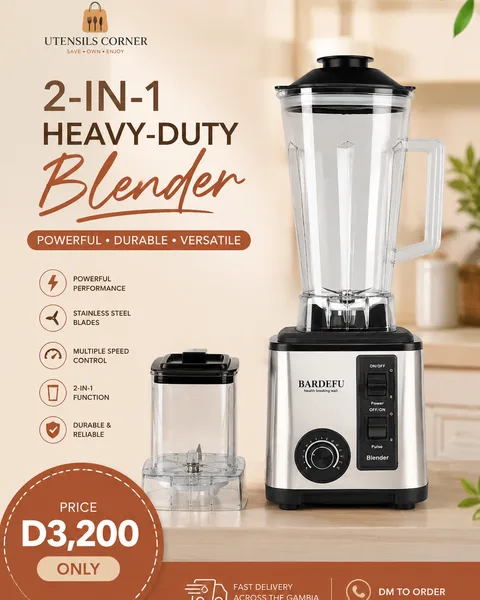 HEAVY-DUTY 2-IN-1 BLENDER