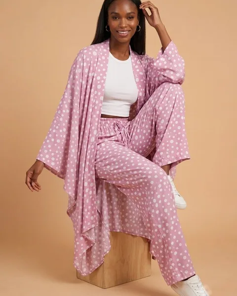 Women's 100% Cotton Blazer & Baggy two piece set