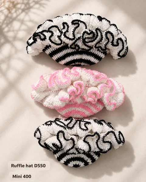 Crochet ruffle hat