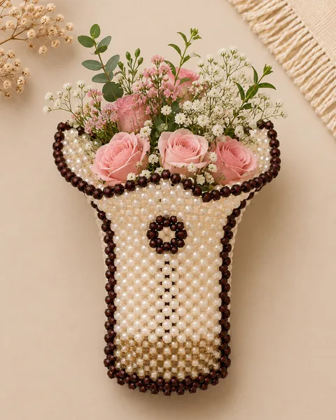 Handmade Beaded Mini Flower Vase