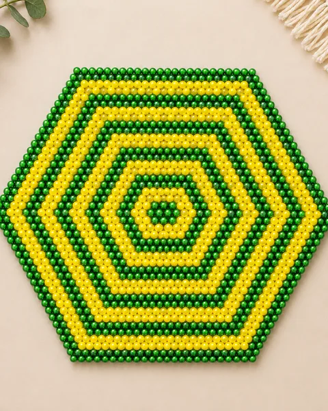 Green & Gold Beaded Table Mat