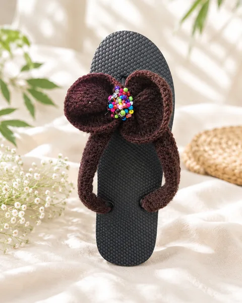 Cocoa Bow Handcrafted Flip-Flops