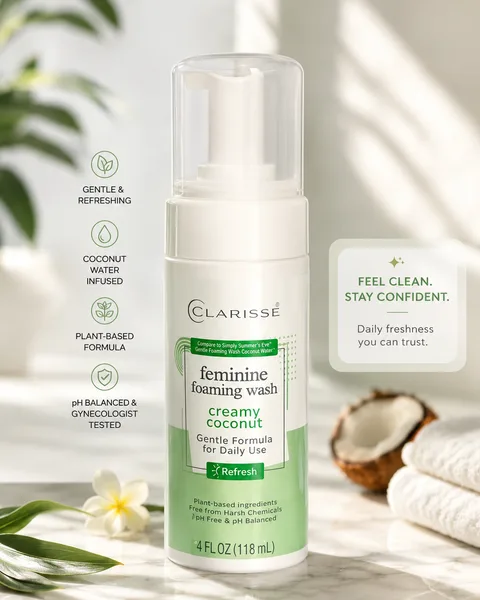 Clarisse Feminine Foaming Wash – Creamy Coconut /private part washer (118ml)