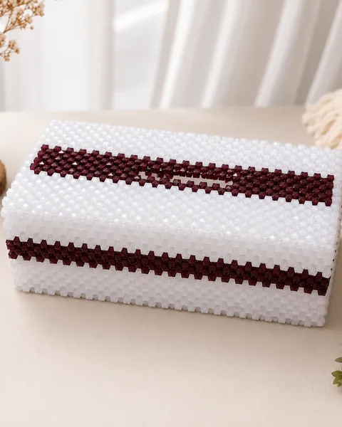 Handmade Beaded Tissue Box Cover