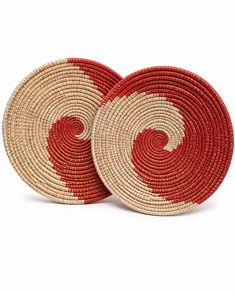 Handwoven African Spiral Basket Set