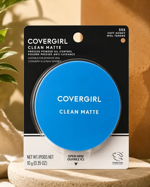 COVERGIRL Clean Matte Pressed Powder Oil Control Foundation - Buff Beige - 0.35 oz: Phthalate-Free, Aluminum-Free