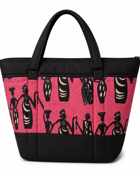 African Print Tote Handbag
