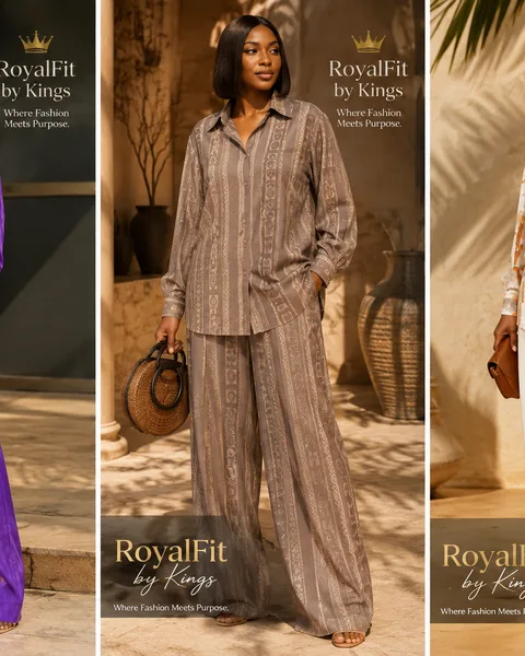African Print Button-Down & Palazzo Set