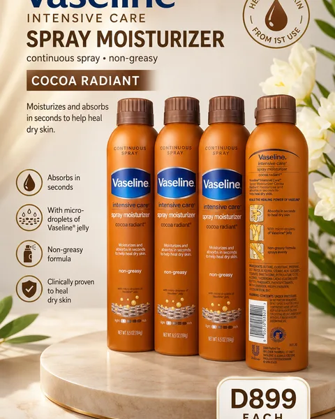 Vaseline Spray & Go Moisturizer, Cocoa Radiant, 6.5 oz