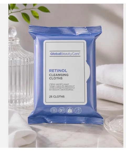 Global Beauty Care RETINOL Cleansing Cloths 25 Facial Wipes