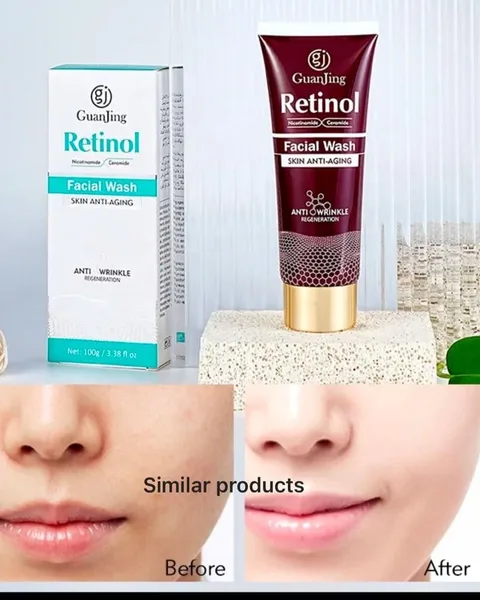 Retinol face wash, oil, and facial cream set
