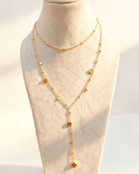 Double chain set with earrings