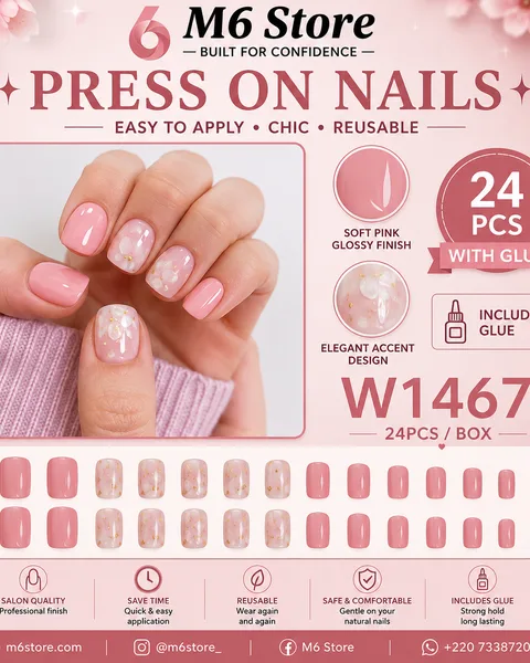 24PCS Press-On Nails with Glue